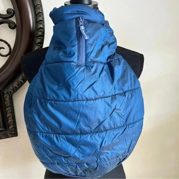 Dog Cat Coat Puffer Nano Jacket Iridescent Blue Silk and Down Feel Medium - Picture 11 of 13